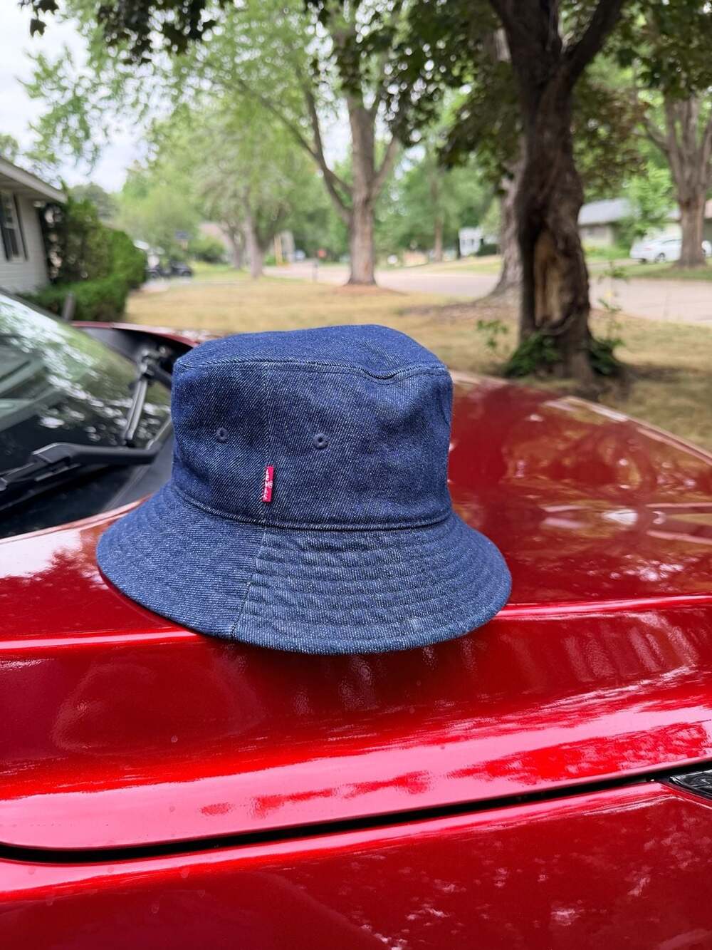 Levi's Essential Blue Denim Bucket Hat Size Medium